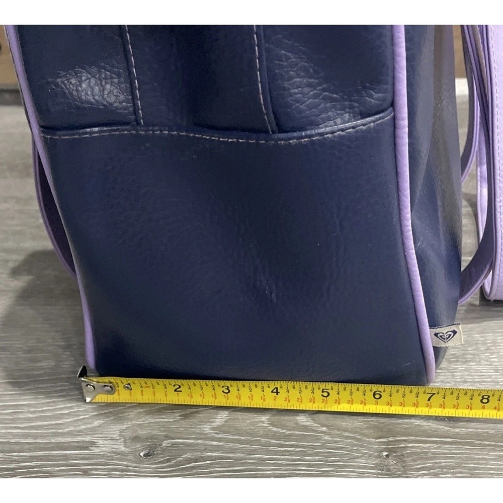 Vintage Roxy Travel Bag Luggage‎ Purple Leather Tote Hawaiian PVC Surf 1990's - Picture 13 of 15